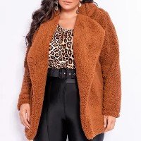 Casaco Feminino Plus Size Teddy Maxi - Prediletcs Plus