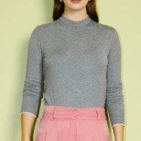 Blusa Manga Longa em Tricot Casulo Crisálida Cinza