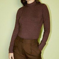 Blusa Manga Longa em Tricot Casulo Crisálida Marrom