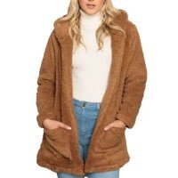 Blusa Teddy Feminino Casaco Sobretudo Inverno Bolsos Capuz - Silk Route