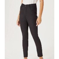 calça jeans feminina skinny cintura média soft touch - preto