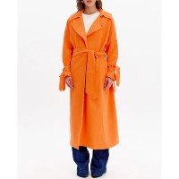 Trench Coat Longo Lança Perfume - Laranja