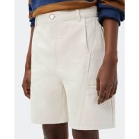 Bermuda Hering Reta De Sarja Feminina - Off White