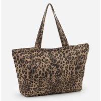 Bolsa Shopper Grande com Zíper e Estampa Animal Print