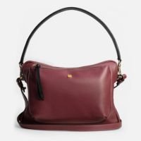 Bolsa Mira em Couro Rubi com Preto