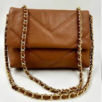 Bolsa feminina matelassê de couro legítimo