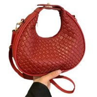 Bolsa de Ombro Meia Lua de Couro PU