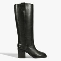 Bota Wyatt Up Couro Preta Cano Alto