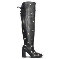 Bota Over Feminina Salto Alto Cano Longo Preto - Viena - Jessica Leal Shoes