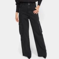 Calça Jeans Boyfriend Colcci Bruna Low Feminina - Preto