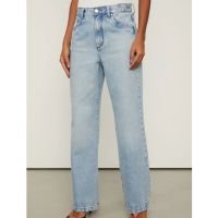 Calça Jeans Reta Com Lavagem Clara