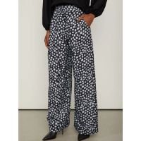 Calça Pantalona Com Linho Estampada