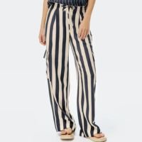 Calça Hering Cargo Fio Tinto Com Linho Feminina - Creme