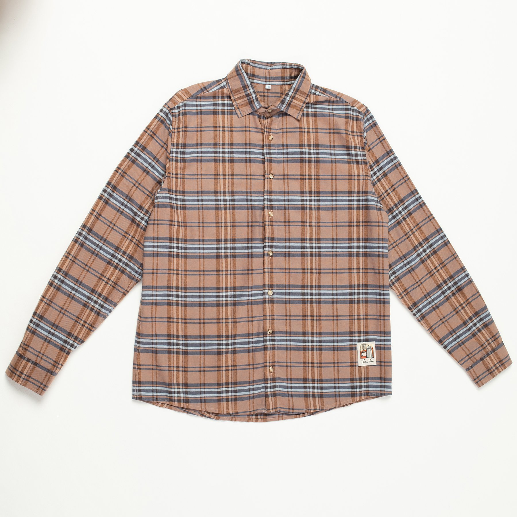Camisa Manga Longa Xadrez Marrom