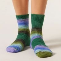 Meia Curta Com Listras - Verde