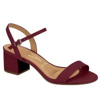 Sandalia vizzano salto bloco baixo bege