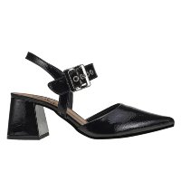 Scarpin Feminino Bico Fino Salto Bloco Confortável com Fivela Sapato Social