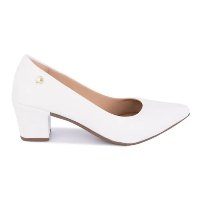 Sapato Feminino Scarpin Bico Fino com Salto Bloco