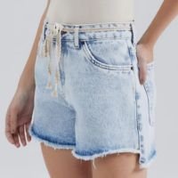 Shorts Jeans Feminino Com Cinto Hering - Azul