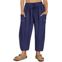 Calças Harem CARCOS Plus Size para mulheres azul marinho 3XL 20W 22W