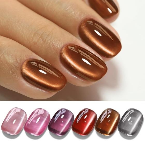 Kit de Esmaltes Double Rhythm Cat Eye Gel - 6 Cores (7,5ml cada)