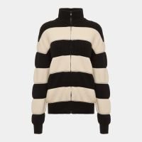 Jaqueta Gomos Listrada Preto