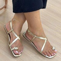 Sandália Rasteira Rasteirinha Feminina Confortável Fivela Ajustável Detalhe