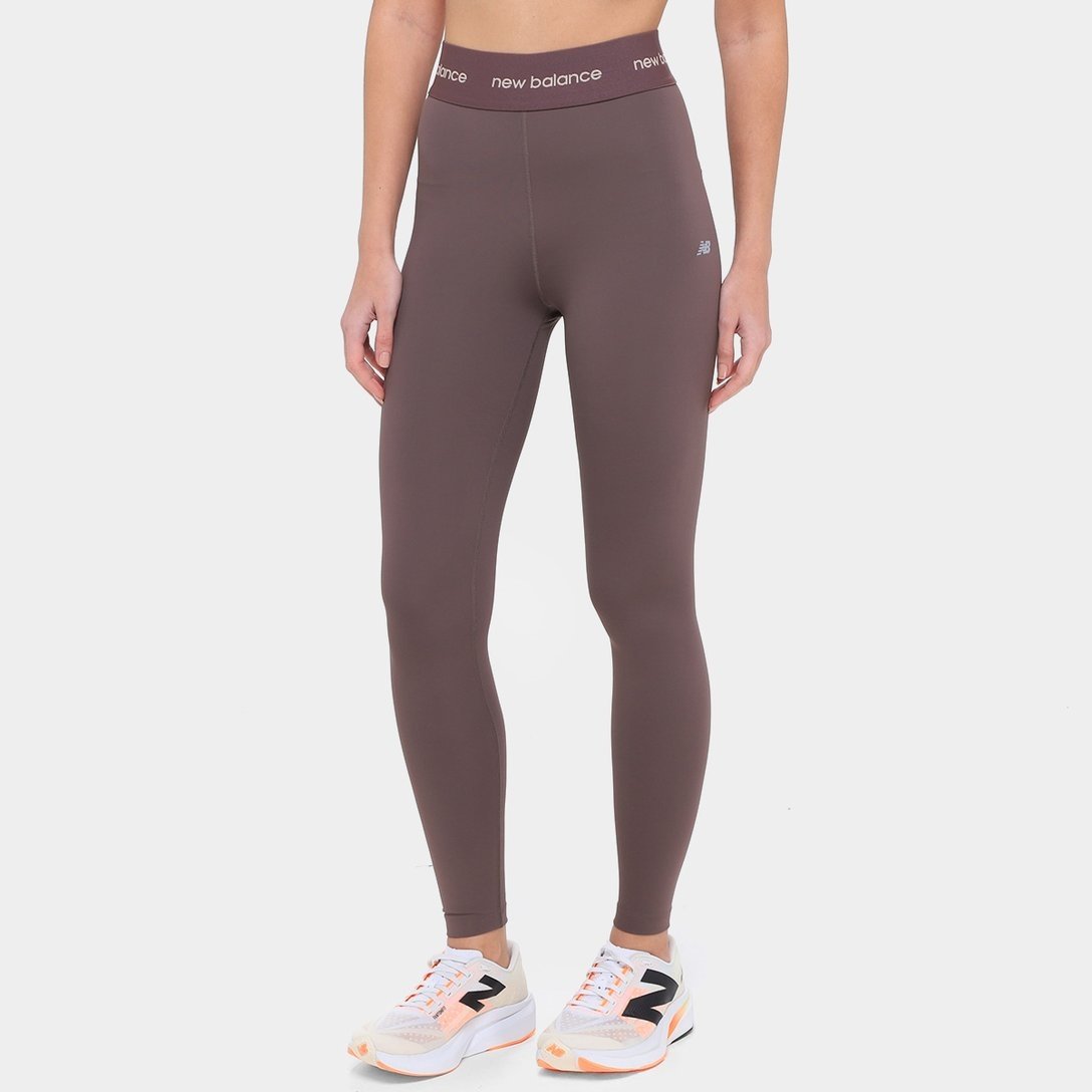 Calça Legging New Balance Sport Essetials Active Feminina - Marrom