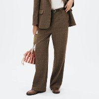 Calça Hering Reta Em Alfaiataria Com Lã Feminina - Marrom