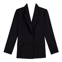 Blazer Alongado Em Tweed Com Lapelas E Botões Frontais