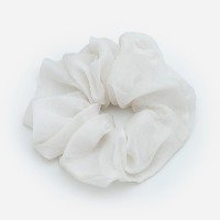 Scrunchie com Leve Transparência e Textura Branco