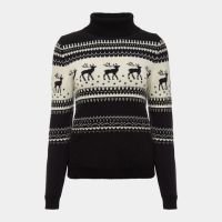 Pullover Cervo Alpino em Lã Merino Preto