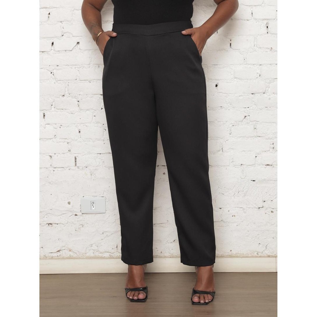 Calça Feminina Alfaiataria Clássica Elegante Com Elástico Modelo Premium -