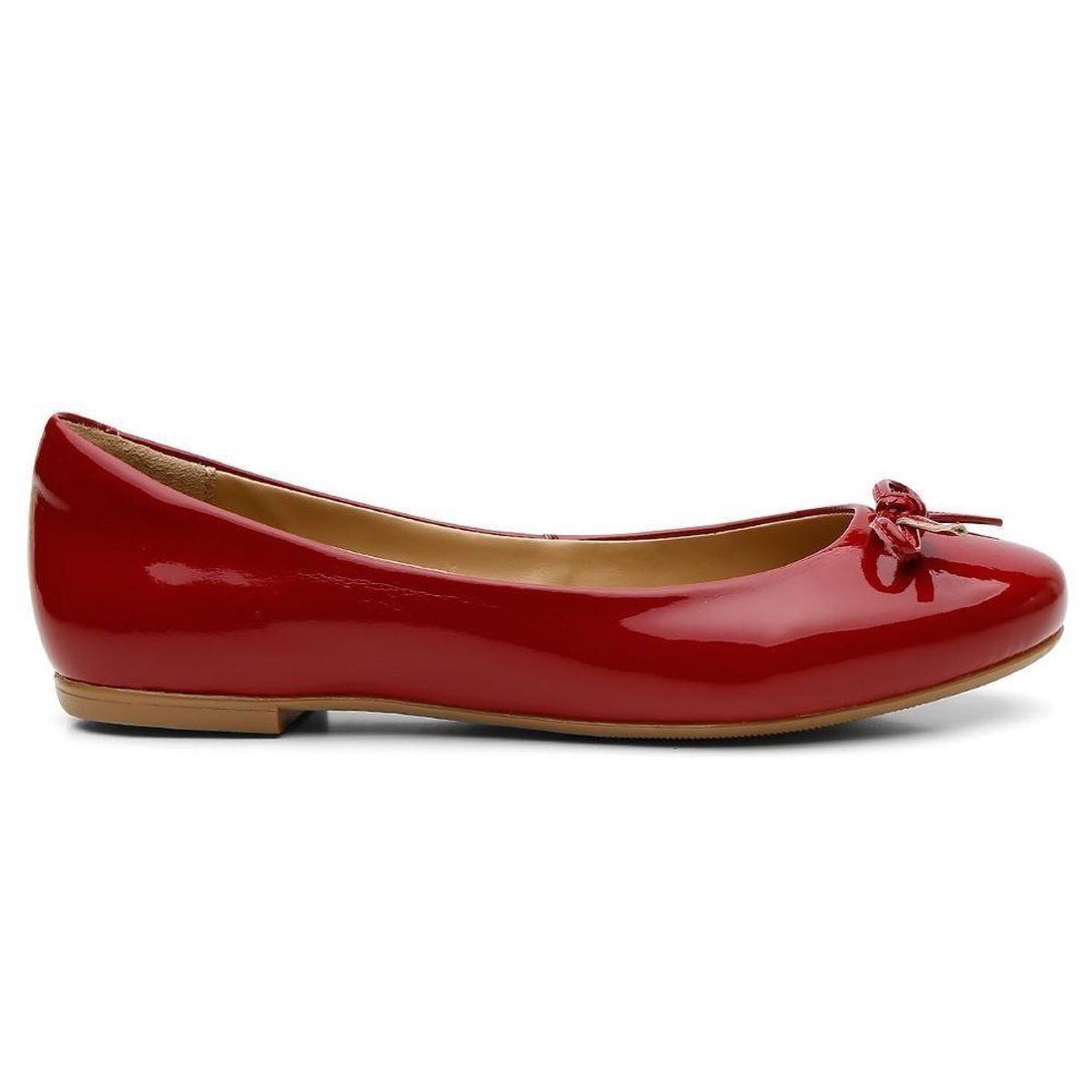 Sapatilha Feminina Bico Redondo Conforto Dia a Dia Casual - Vermelho