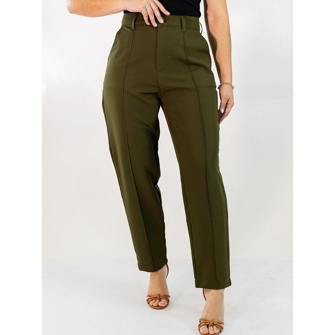 Calça Feminina Mom Tecido Cross Time Alfaiataria Premium Anticorpus - Verde