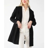 Casaco Feminino De Lã Batida Inverno Elegante Com Botões - 77VS LEVOSCH