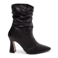 Bota franzida Feminina Bico Fino Cano Médio 2024 - Torricella