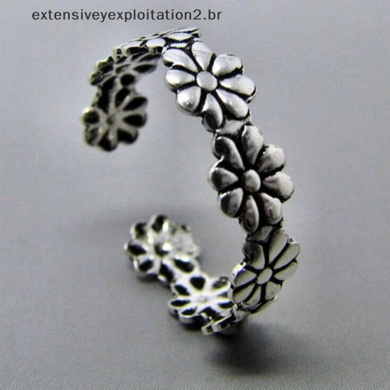 Moda Feminina Elegante Ajustável 925 Banhado A Prata Anel De Dedo Do Pé Joi