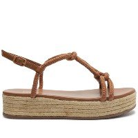 Sandália Plataforma Corda Nó Marrom