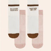 Kit Meias Femininas Algodão com 2 Pares Bearmily Love