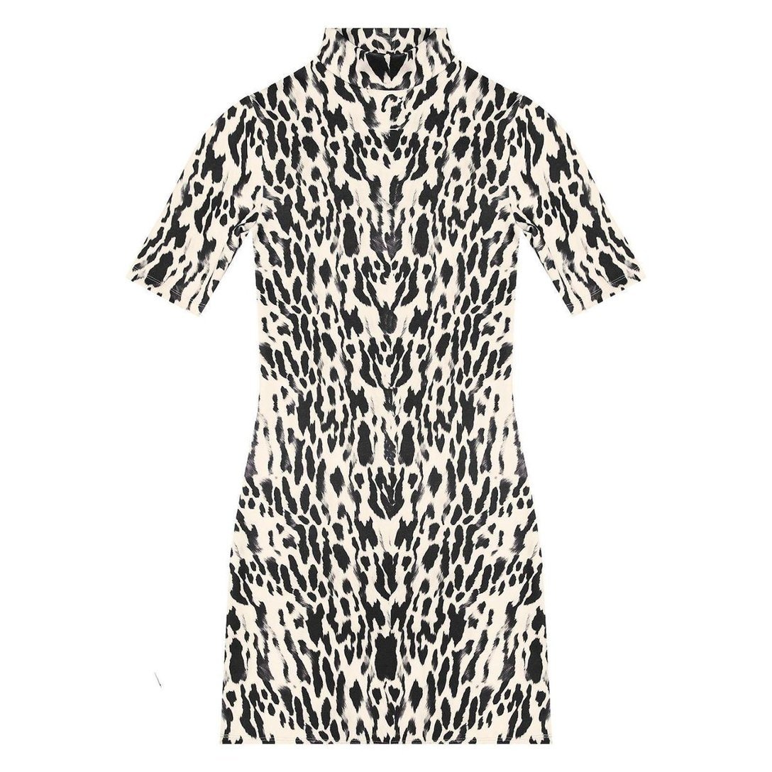 Vestido Feminino Curto Animal Print Rovitex - Bege