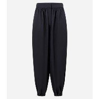 Calça Balloon com Elástico na Barra e Bolsos Preto