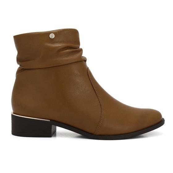Bota Feminina Ramarim Cano Curto Slouch Detalhe Franzido