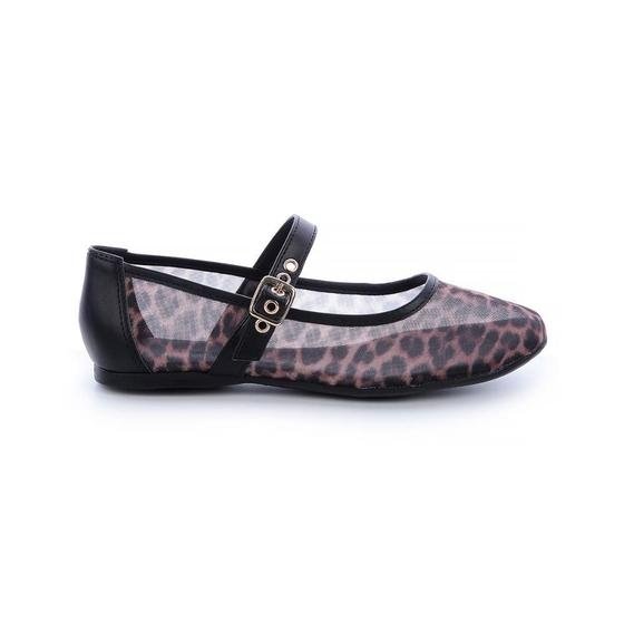 Sapatilha Ariel Tela Animal Print Onça - Damannu Shoes
