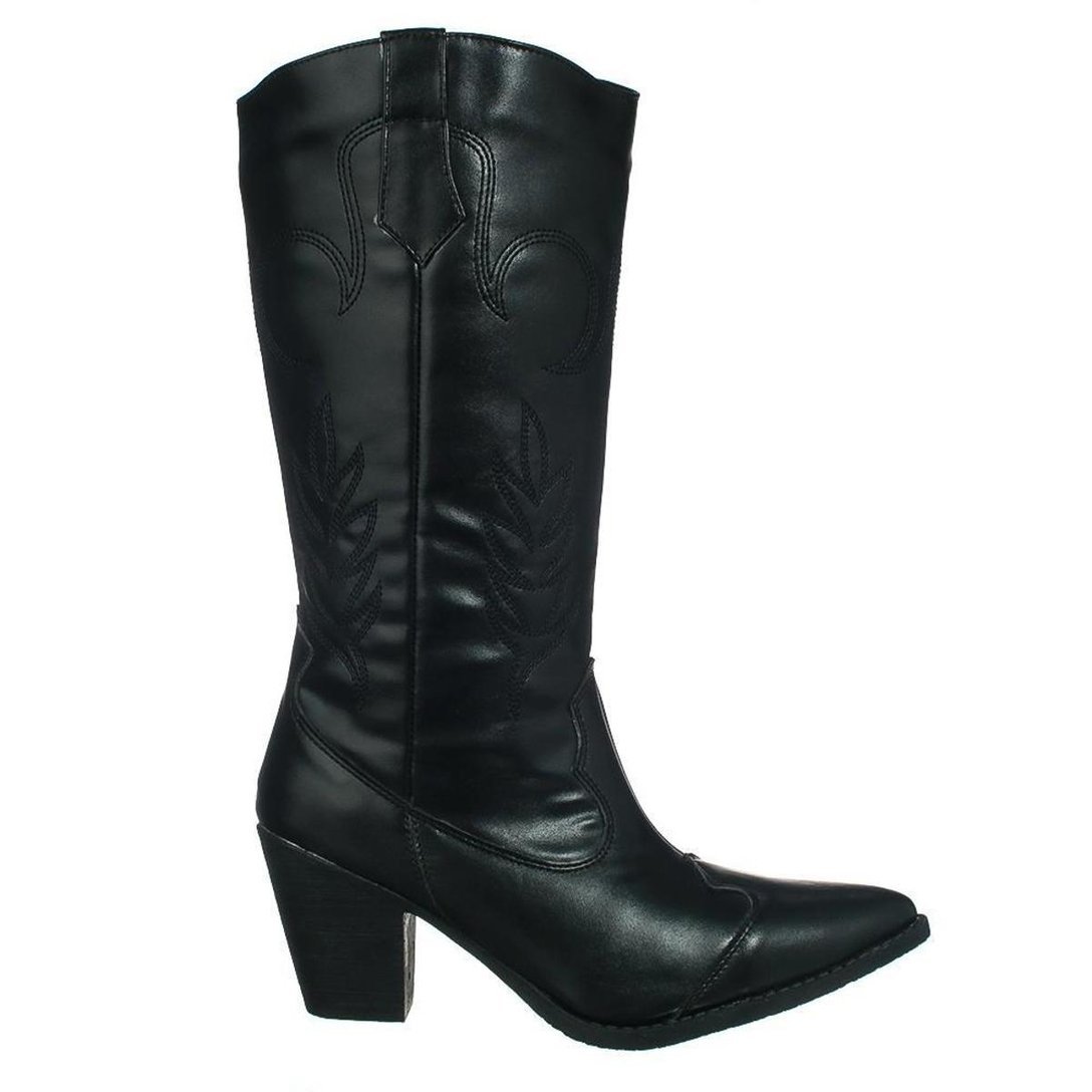 Bota Feminina Western Cano Longo - Preto