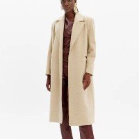 Trench Coat Lã Batida Com Faixa