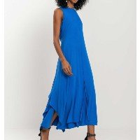 Vestido Chá Fluido Com Amarração