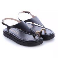 Sandália Feminina Flat Rasteirinha Conforto Dedo Detalhes de Metal Dourado