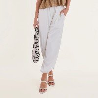Calça cetim kas off-white