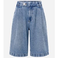 Bermuda Oversized em Jeans com Cintura Baixa Azul
